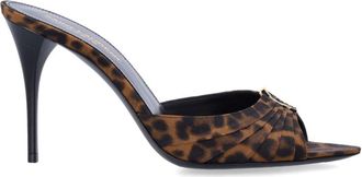 Saint Laurent Leopard Print Slip On Heels