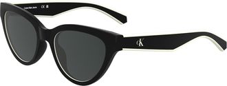 Calvin Klein Grey Cat Eye Ladies Sunglasses CKJ25301S 001 47