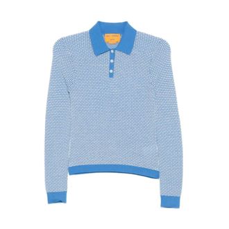 Guest In Residence Cashmere Knitwear, female, Blue, M, Pique Shrunken Polo