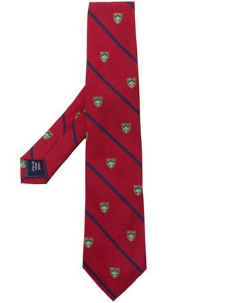 Polo Ralph Lauren crest-print tie - Red