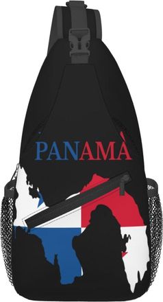 Generic Panama Flag Map Sling Bag Lightweight Cross Body Bag Breathable Chest Backpack For Sports Workout Shopping