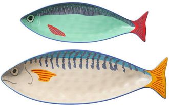 Certified International Something Fishy 3D 2Pc Fish Platter Set