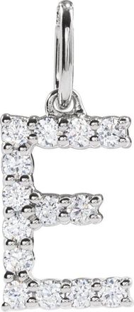 Diamond2Deal 14k Gold 1/5ct Lab-Grown Diamond Initial E Pendant