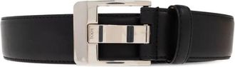 Tod's Soft Leather Belt With Silver Metal Buckle Accessories