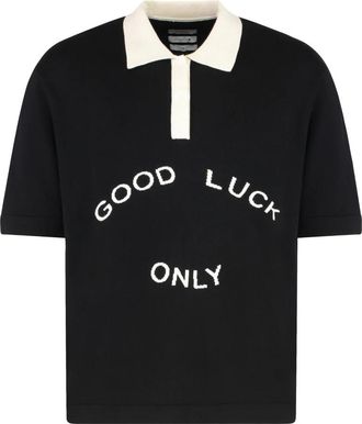 Mr. Saturday Gebreide Polo met Korte Mouwen - Heren - Polos - Zwart - M - Katoen - Tops