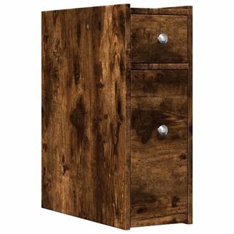 vidaXL Armadietto Da Bagno Stretto Con Ruote Rovere Fumo In Truciolato - Vidaxl