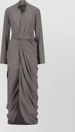 Rick Owens long sleeve belted draped maxi dress