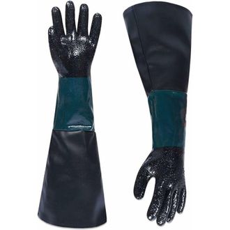 OEM Guantes De Goma Para Chorro De Arena, Longitud: 60 Cm, Resistentes A La Abrasi&oacute;n. Guantes Para Cabinas De Chorro De Arena. Guantes De Trabajo Para Ope