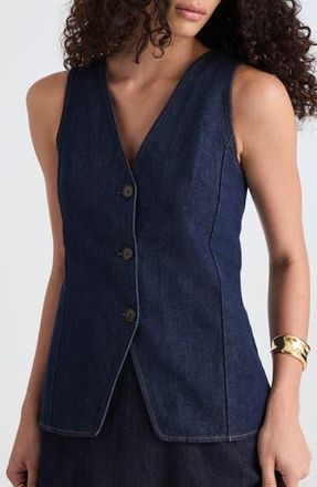 Madewell Denim Cutaway Vest in Rinse Wash at Nordstrom Rack, Size 2