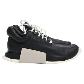 Rick Owens x Adidas Level Runner Low 2 Sneakers in Black Calf Leather