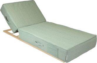 MX HOME Tumbona - Estructura completa ajustable beige - Verde rafia