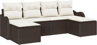 vidaXL Vidaxl - Garden Sofa Set 6 pcs Light grey 231 x 117 x 85 cm Poly rattan