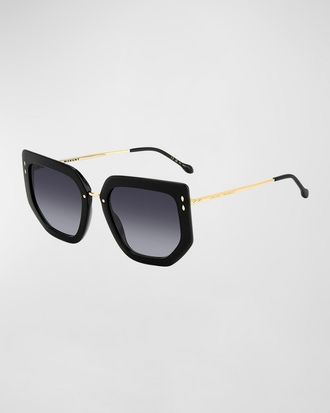 Isabel Marant Gradient Mixed-Media Butterfly Sunglasses