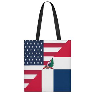 Generic U.S. And Dominican Republic Flag Womens Tote Casual Shopping Bag Lightweight Shoulder Bags Hobos Handbag for Work Travel Daily 35x40cm