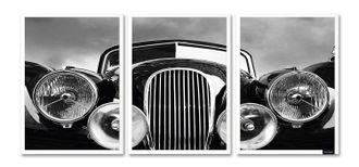 Bruno Banani Bild mit Rahmen »Oldtimer - Gerahmter Digitaldruck - Wandbild« Auto 3er-Set, 1 Stk. tlg. 3x 30x40 cm - Holzrahmen - Dekoration - Weisser Rahmen - Trip