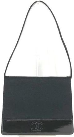 Chanel Pre-owned Katoenen Schoudertas - Dames - Vintage Schoudertas - Zwart - ONE Size - Katoen - Vintage