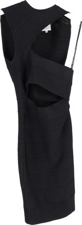 Hérve Léger One Shoulder Cutout Mini Dress in Black Rayon