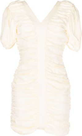 pushBUTTON ruched mini dress - women - Silk - S - White