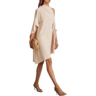 Reiss Ellery One-Shoulder Asymmetric Hem Dress in Pale Pink at Nordstrom Rack, Size 12 Us / 16 Uk