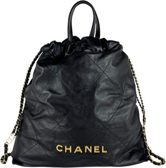Chanel Black Leather Backpack (Pre-Owned)
