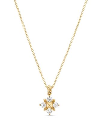 David Yurman 18kt geelgouden Modern Renaissance halsketting met diamant (1.1 mm)