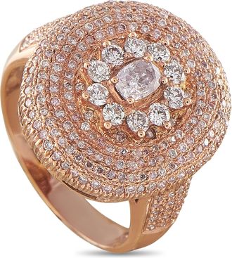 Luxury Bazaar 18K Rose Gold 1.13ct Fancy Diamond Cluster Ring MF13-063026