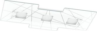 Top-Light Top-light - Plafoniera Contemporanea Focus Metallo Bianco Vetro 3 Luci Gx53