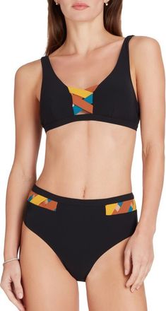 Valimare Martinique High Waist Bikini Bottom in Black at Nordstrom, Size Small It