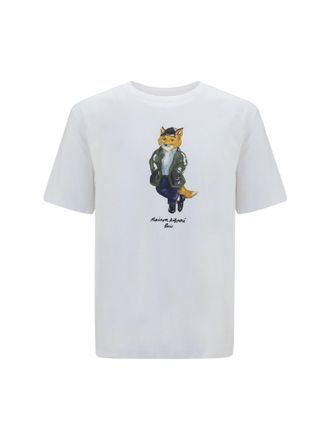 Maison Kitsun&eacute; White Crew Neck T-Shirt