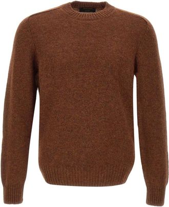 Gran Sasso Truien & Vesten, Heren, Bruin, L, Wol, Shetland Wol Trui