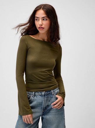 Twik Womens Bell-sleeve boat-neck T-shirt