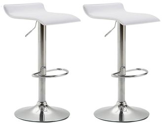 Clp Clp - Set De 2 Taburetes Dyn V2 En Simil Cuero Blanco Cromado