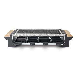 H.Koenig Hkoenig Rp328 - Raclette 8 Personas 2 En 1, Plancha Con Piedra Natural, 1400 W