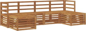 vidaXL Conjunto De Sof&aacute;s De Exterior 6 Uds. Natural Vidaxl