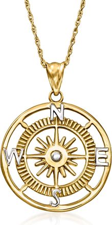 Ross-Simons 14kt Yellow Gold Compass Pendant Necklace
