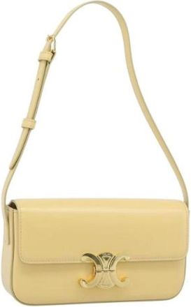 Celine Vintage, unisex, Geel, ONE Size, Leer, Pre-owned Vintage Shoulder Bag