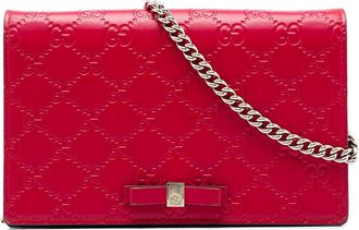 Gucci Pre-owned Gucci Mini Guccissima Bow Signature Wallet On Chain Ladies CHC6222OCOL8S8IX
