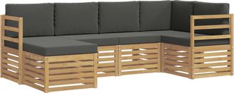 vidaXL Conjunto De Sof&aacute;s De Exterior 6 Uds. Blanco Y Antracita Vidaxl