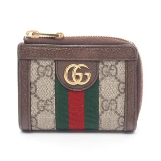 Gucci Beige Brown Multi-Color Leather Pvc Coin Purse/Coin Case (Pre-Owned)