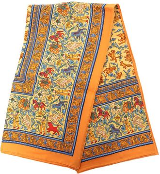 Herm&egrave;s Pre-owned Hermes Chasse En Inde Silk Scarf 90 Ladies CJUJSB9TSRXBW9YX