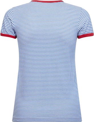 Prada Womens Periwinkle Blue And Red Striped T-Shirt Cotton T-Shirts & Jerseys