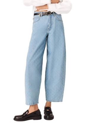 Maje Textured balloon jeans in Blue Sky at Nordstrom, Size 34 Eu