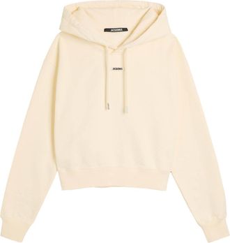 Jacquemus Le Hoodie Gros Grain Hooded Cotton Sweatshirt - Beige - S (UK8-10 / S)