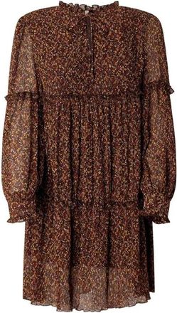 Pepe Jeans London Lalita -jurk Pepe Jeans - Dames - Korte kleedjes - Bruin - L - Polyester - Kleedjes