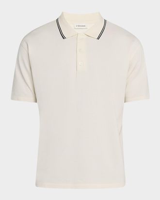 Frame Denim Mens Pique Polo Shirt