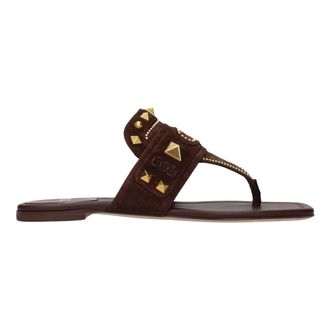 Valentino Garavani Sandalo infradito in camoscio - - Shoes - Donna - Marrone - 36 EU