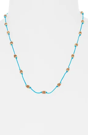 Madewell Long Beaded Silk Necklace in Atlas Blue at Nordstrom