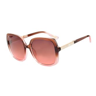 Guess Sunglasses, female, Brown, Size: 56 MM Brown Resin Sunglasses