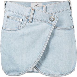 Coperni asymmetric denim miniskirt - women - Cotton/Cotton/Polyester - 38 - Blue