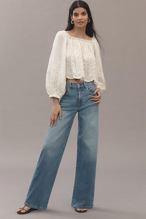 LE JEAN Column High-Rise Wide-Leg Jeans